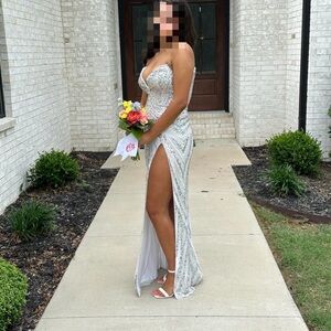Stunning Silver Sequin Prom Dress